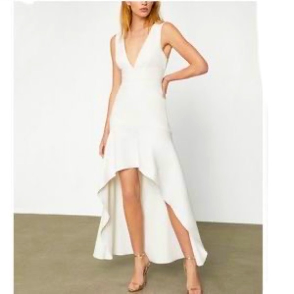 BCBGMaxAzria High Low Plunging V Dress